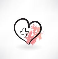 medicine heart grunge icon
