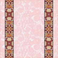 lace border stripe in ornate floral background N15