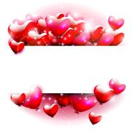 Red hearts on white background