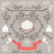 Vintage Wedding design elements Romantic set