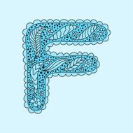 Cute letter F Floral monogram F