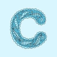 Cute letter C Floral monogram C