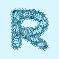 Cute letter R Floral monogram R