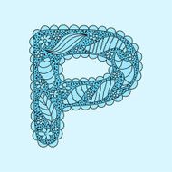 Cute letter P Floral monogram P