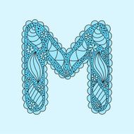 Cute letter M Floral monogram M