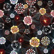 Graphical abstract seamless floral pattern of different