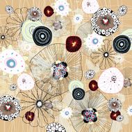 Graphical abstract seamless floral pattern of different N5
