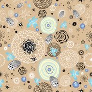 Graphical abstract seamless floral pattern of different N13