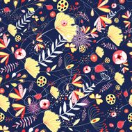 Graphical abstract seamless floral pattern of different N15