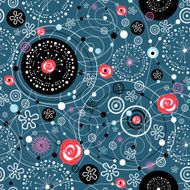 Graphical abstract seamless floral pattern of different N26