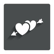 Hearts with arrow sign icon Love symbol