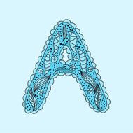 Cute letter A Floral monogram A