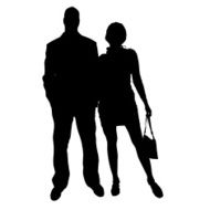 Vector silhouette of couple N86