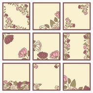 Floral cards with roses event design template