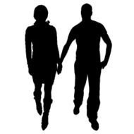 Vector silhouette of couple N87