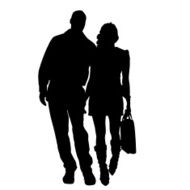 Vector silhouette of couple N88