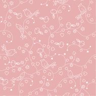seamless doodle pattern with birds N2