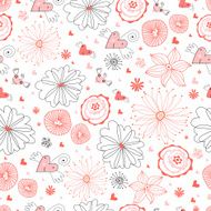 Graphical abstract seamless floral pattern of different N28