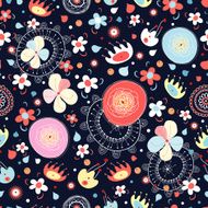 Graphical abstract seamless floral pattern of different N30
