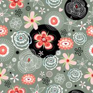 Graphical abstract seamless floral pattern of different N33