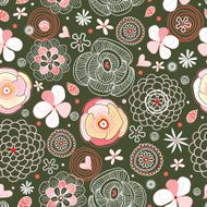 Graphical abstract seamless floral pattern of different N34