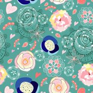 Graphical abstract seamless floral pattern of different N35