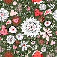 Graphical abstract seamless floral pattern of different N42