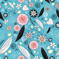 Graphical abstract seamless floral pattern of different N45