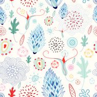 Graphical abstract seamless floral pattern of different N51