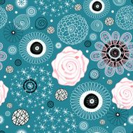 Graphical abstract seamless floral pattern of different N55