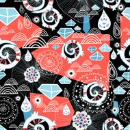 Graphical abstract seamless floral pattern of different N63