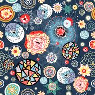 Graphical abstract seamless floral pattern of different N66