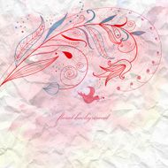 Floral background with bird N2