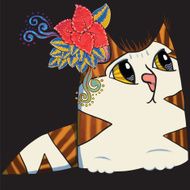 Cat with a flower N2
