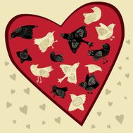 Vector birds set with ornate patterns