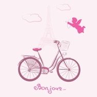 Riding a bike in style Romantic postcard from Paris