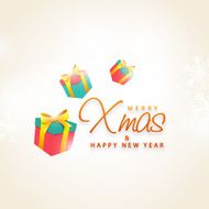 Greeting card for Merry Christmas and Happy New Year celebrations