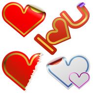 Heart shaped stickers