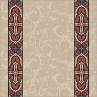 lace border stripe in ornate floral background N22