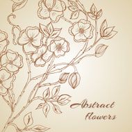 Abstract background with flowers in vintage style N19