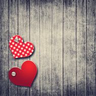 grunge valentine background with two hearts