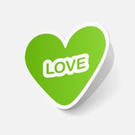 paper sticker Valentine&#039;s day Heart