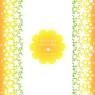 White floral seamless border on bright background