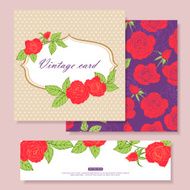 Collection of vintage floral cards Wedding invitation templates Vector illustration N2