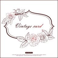 Vintage floral card Floral invitation background with hand drawn roses