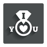 I Love you sign icon Valentines day symbol N4