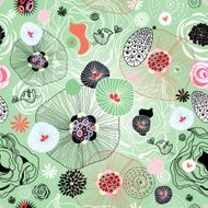 Graphical abstract seamless floral pattern of different N78