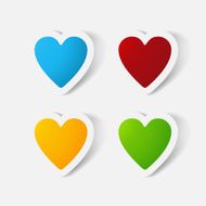 Paper clipped sticker heart