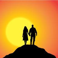 Vector silhouette of couple N91