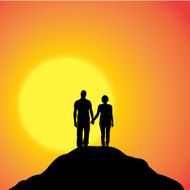 Vector silhouette of couple N92